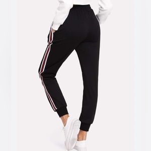 Shein Red/White Striped Joggers